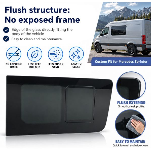 Linkes bündig abschließendes Schiebefenster für Sprinter 1403x776 mm NCV3 VS30 - 71C62B